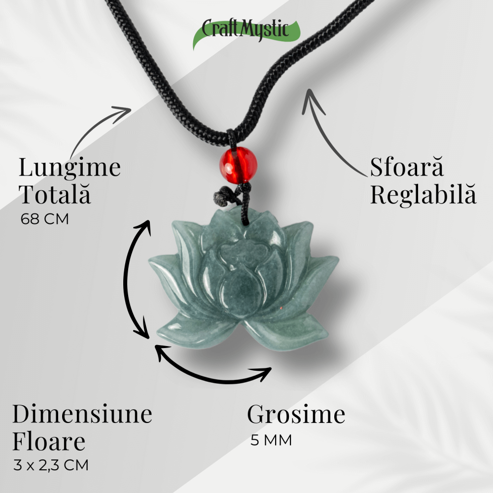 Puritate si Liniste – Colier Lotus din Jad Albastru de Guatemala [4]