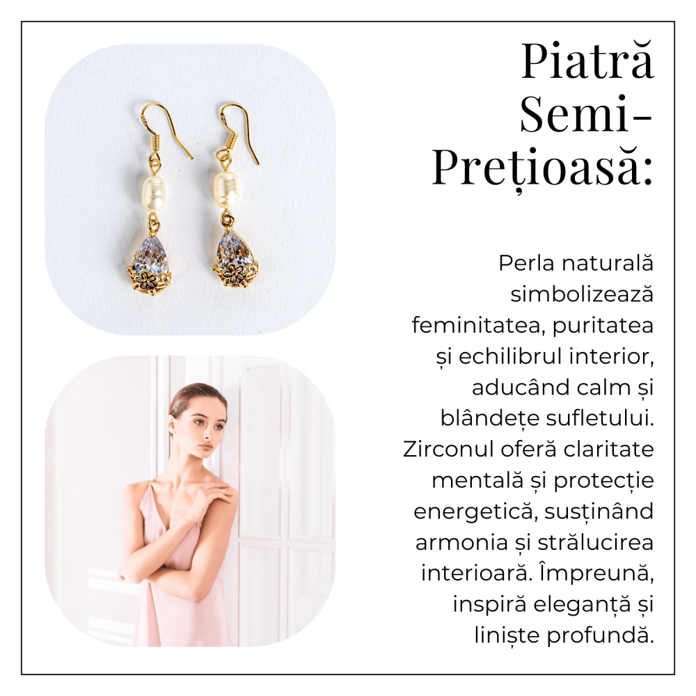 Cercei cu Perla Naturala si Zircon – Feminitate Discreta si Rafinament [6]