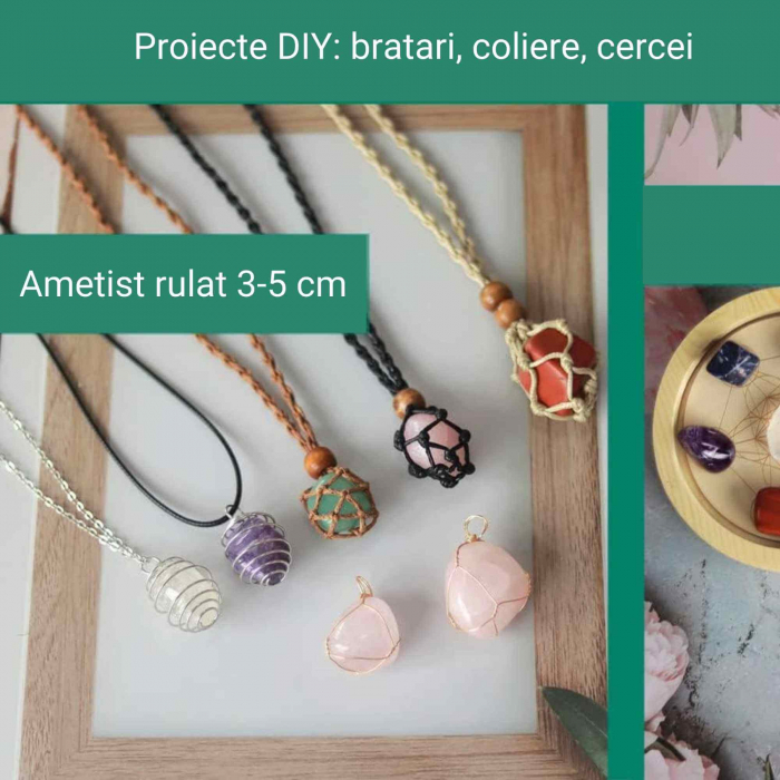 Piatra naturala de Ametist polisata 3-5 cm Ideala pentru Reiki si Vindecare Energetica [6]