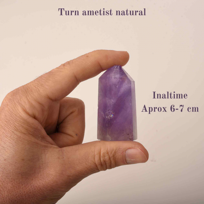 Turn de cristal semipretios vindecator hexagonal Ametist - Obelisc cu inaltimea intre 6-7 cm [2]