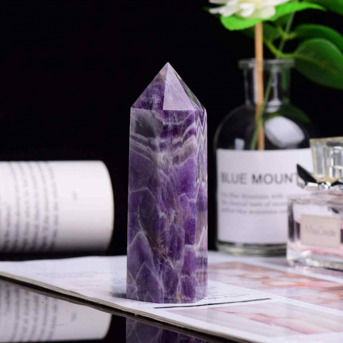 Turn de cristal semipretios vindecator hexagonal Ametist - Obelisc cu inaltimea intre 8-9 cm [3]