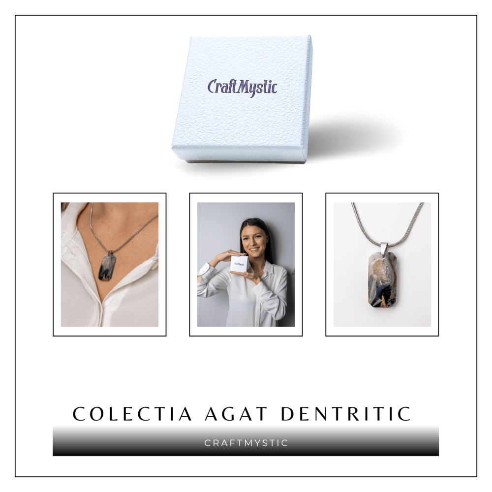 Colier Titanium cu Agat Dendritic Dreptunghiular – NaturA, Echilibru si Conexiune Interioara [8]