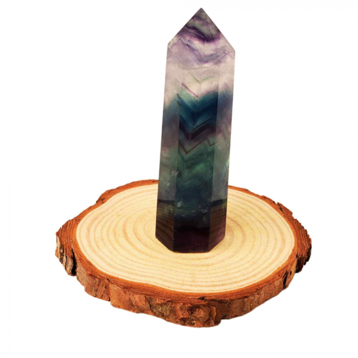 Turn din cristal natural Fluorit Curcubeu 9-10 cm: Adauga un strop de culoare si energie in viata ta [5]