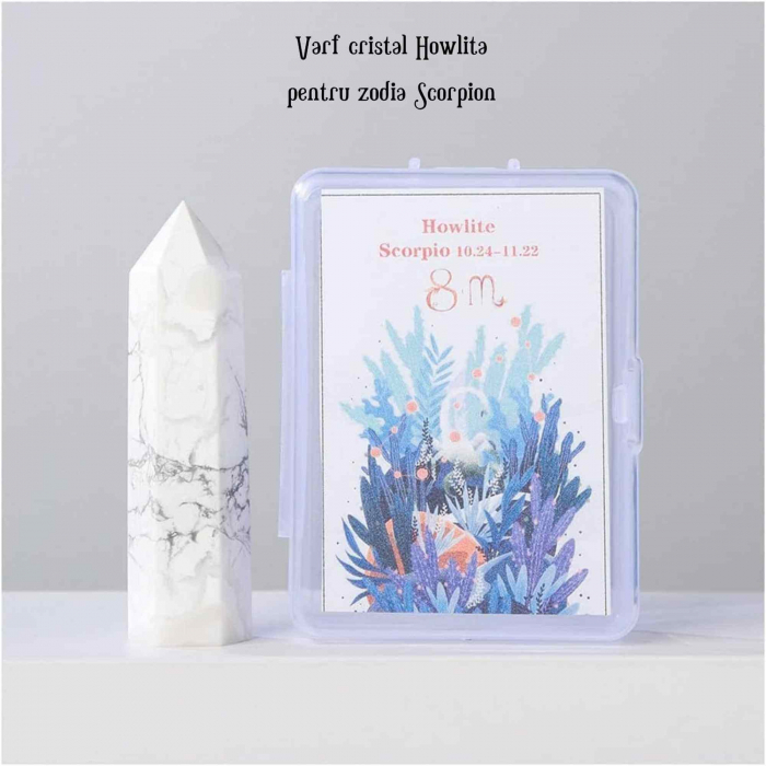 Varf de Cristal 6 cm pentru cele 12 zodii - Pietre semipretioase specifice zodiei - Un cadou deosebit [4]