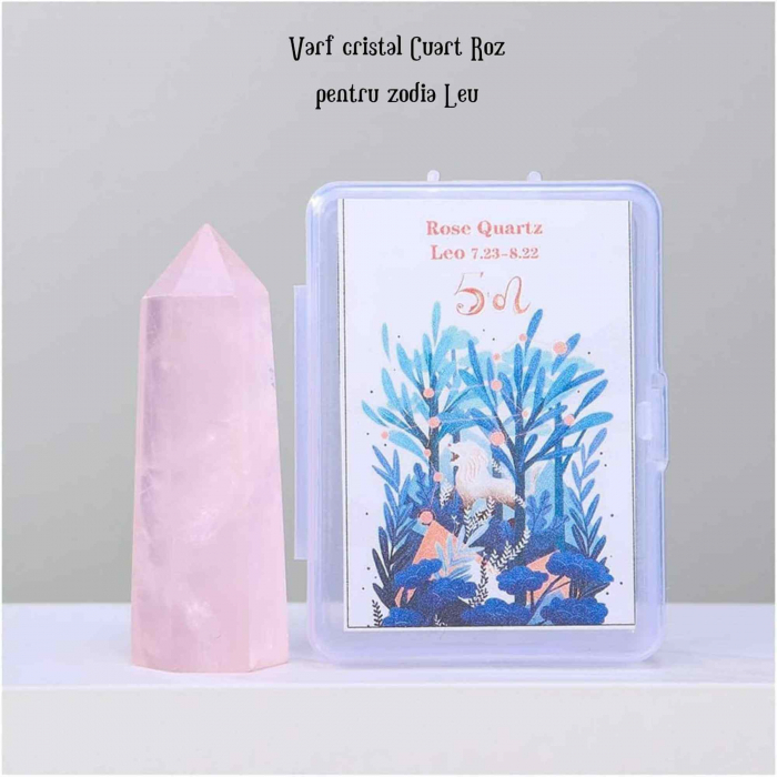 Varf de Cristal 6 cm pentru cele 12 zodii - Pietre semipretioase specifice zodiei - Un cadou deosebit [4]