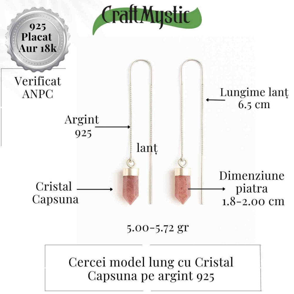 Energie a Inimii si Armonie – Cercei Argint 925 cu Cristal Capsuna [2]