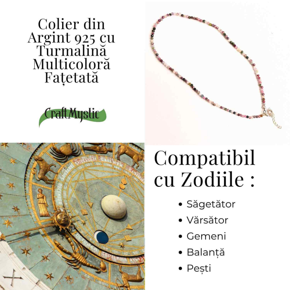 Energie si Armonie – Colier din Argint 925 cu Turmalina Multicolora Fatetata [4]