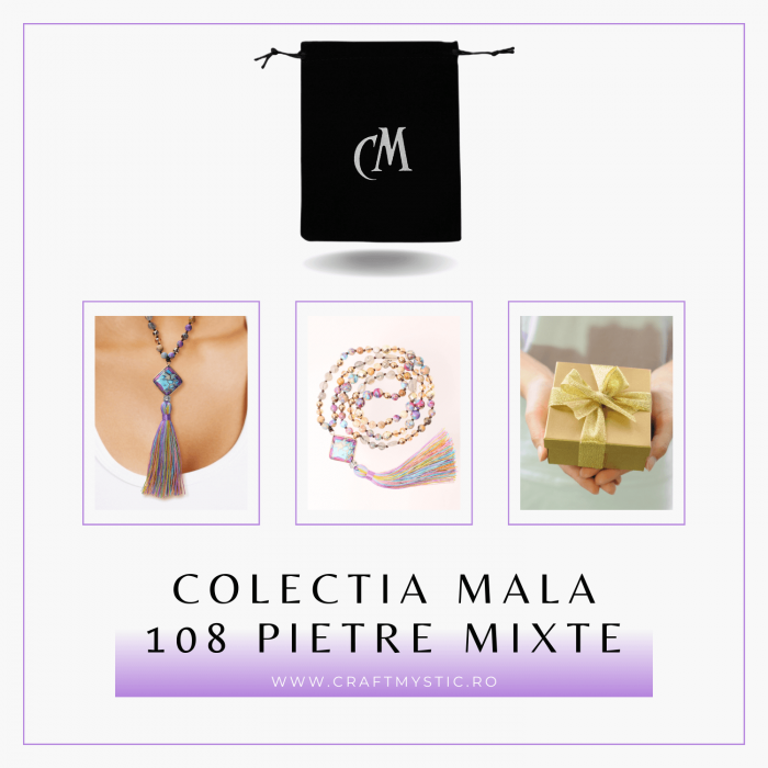 Colier Mala din Pietre Mixte Colorate cu 108 Margele si Tassel [6]