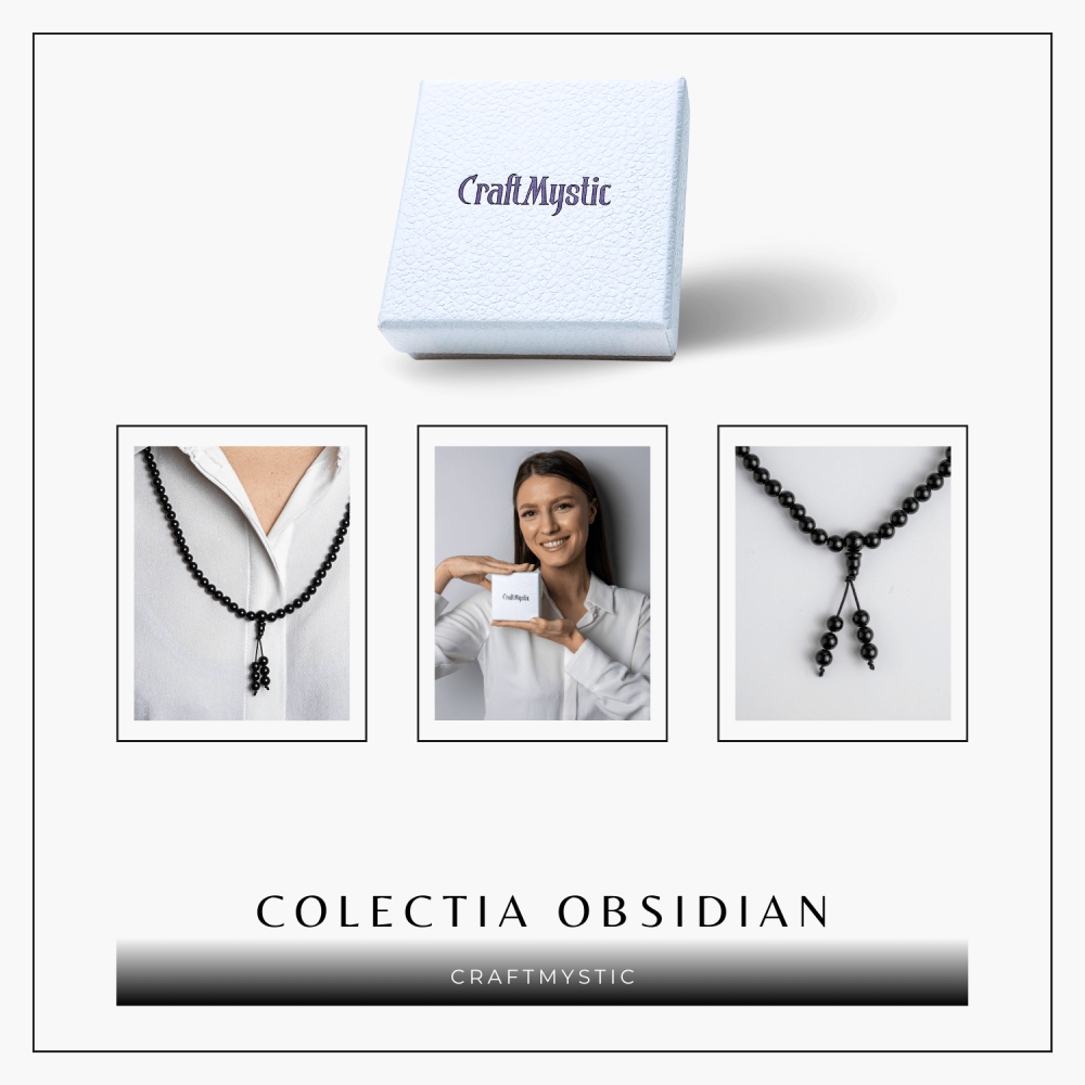 Protectie si Claritate – Colier cu Obsidian si Ciucure Boho [9]