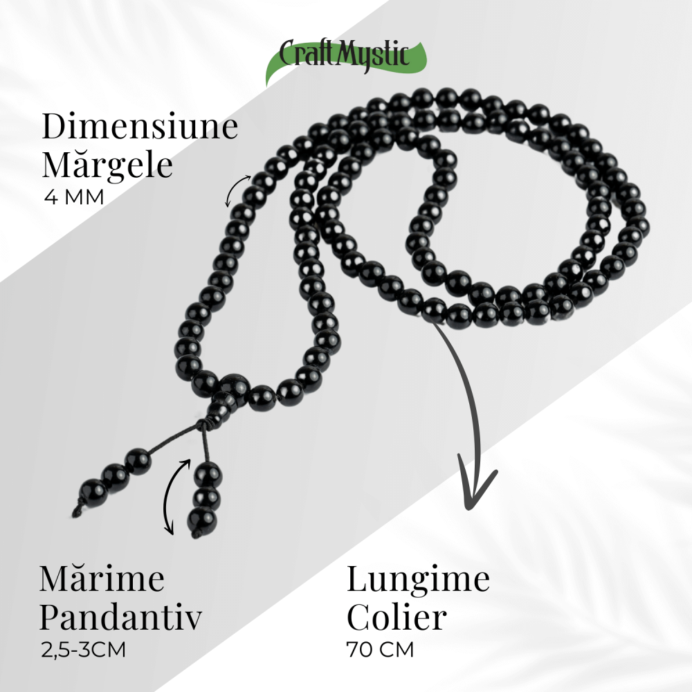 Protectie si Claritate – Colier cu Obsidian si Ciucure Boho [3]