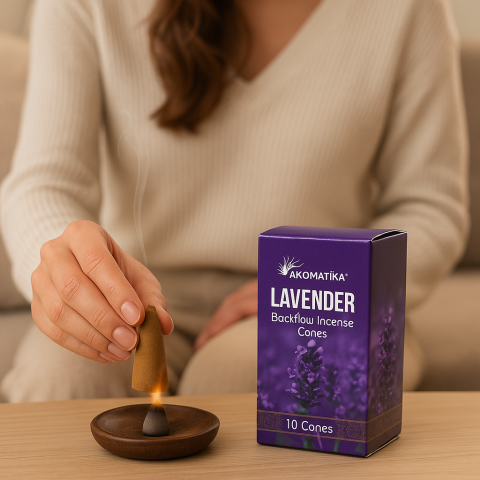 10 Conuri Aromatika Backflow Incense – Lavender [1]