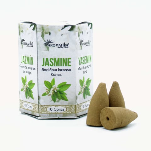 Palo Santo, Salvie și Bețișoare - 10 Conuri Aromatika Backflow Incense – Iasomie