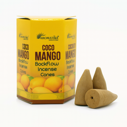 Palo Santo, Salvie și Bețișoare - 10 Conuri Aromatika Backflow Incense – Cocos si Mango
