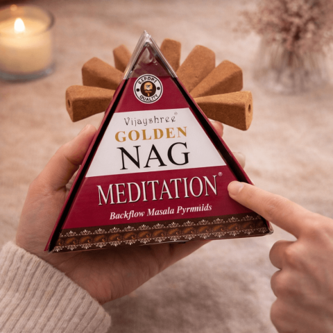 Conuri Parfumate Backflow Golden Nag Meditation – Piramida Sacra pentru Liniste si Claritate [4]