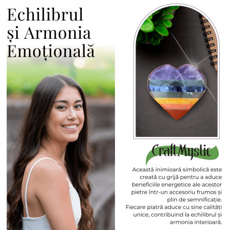 Inima Sculptata Manual de 50mm cu 7 Tipuri de Pietre Naturale pentru Cele 7 Chakre [5]