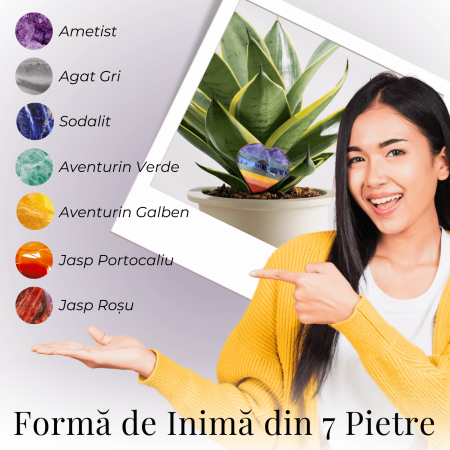 Inima Sculptata Manual de 50mm cu 7 Tipuri de Pietre Naturale pentru Cele 7 Chakre [3]