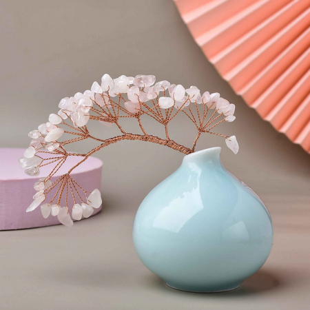 Ramura pentru creare copaci cu cristale semipretioase cu 7 mini ramuri fiecare cu 9 pietre polisate  - Pentru proiecte DIY, decor, Feng Shui [2]