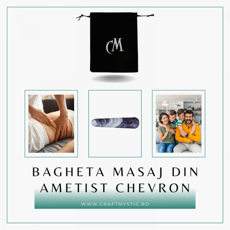 Bagheta de Masaj 10 cm din Ametist Chevron Natural [5]