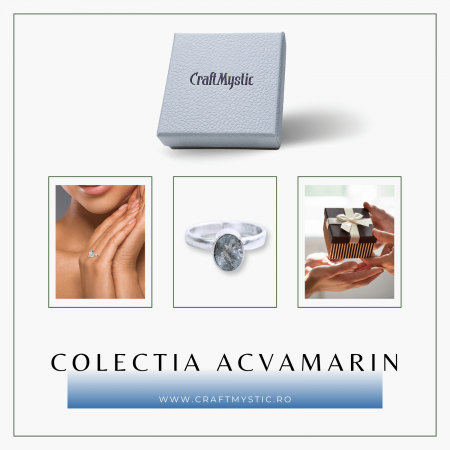  Inel Reglabil din Argint 925 cu Piatra Naturala de Acvamarin [7]