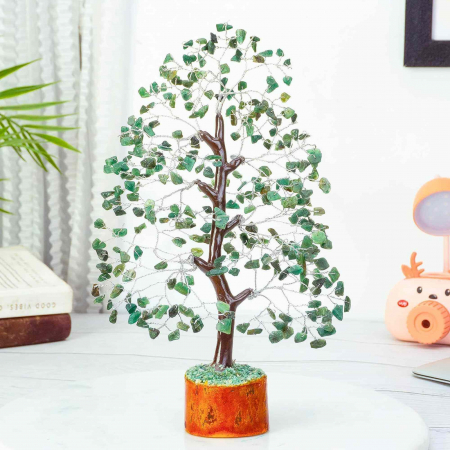 Arbore 25 cm cu pietricele semipretioase din Aventurin Verde - Copacel Terapeutic pentru Echilibru si Bunastare - Decor Feng Shui pentru Acasa si Birou - Cadou pentru Noroc si Prosperitate [4]