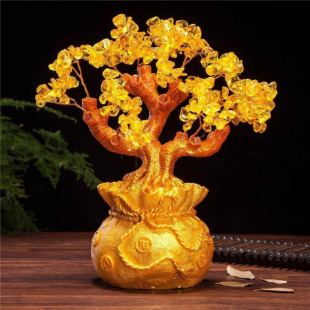 Bonsai cu cristale naturale citrin, supranumit "copacul banilor" - Copacelul cu inaltimea de 25 cm reprezinta cadoul perfect pentru prosperitate, succes, energie pozitiva [2]