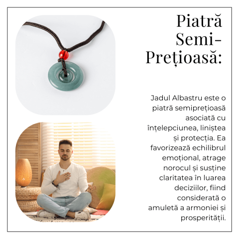 Liniste si Protectie – Colier Talisman Peace Lock din Jad Albastru de Guatemala [5]