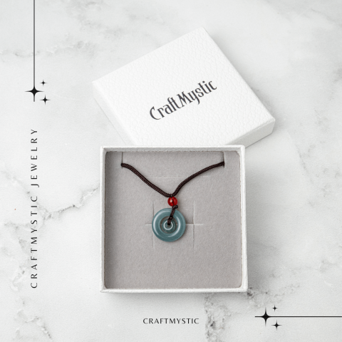 Liniste si Protectie – Colier Talisman Peace Lock din Jad Albastru de Guatemala [6]