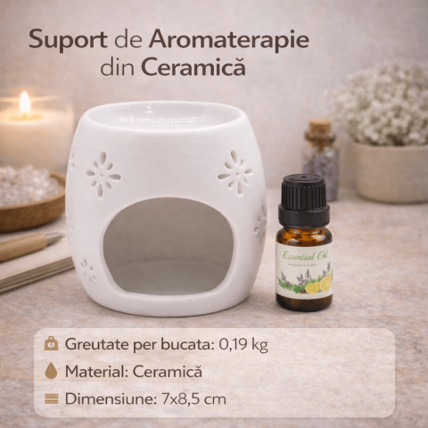 Suport Aromaterapie din Ceramica cu Inger – Lumina Calda si Armonie [4]