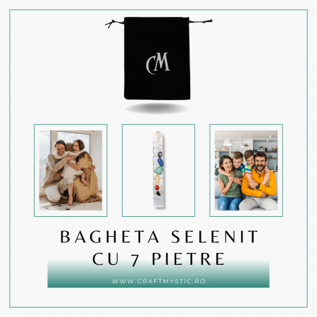 Bagheta din Selenit Brut cu Pietre pentru Cele 7 Chakre, Invelita in Sarma de Cupru, pentru Yoga, Meditatie, Echilibru Spiritual [3]