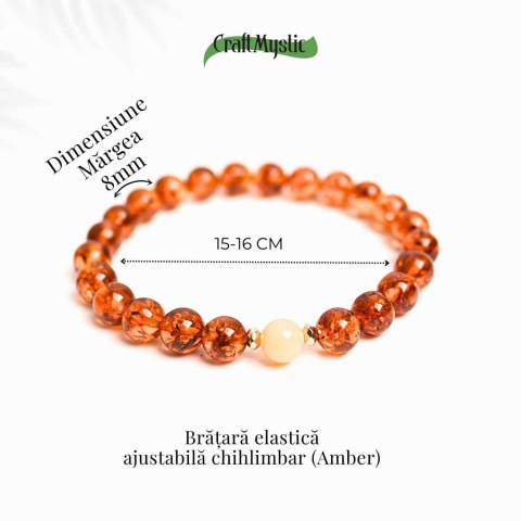 Bratara elastica chihlimbar caramiziu-galben pentru echilibru emotional [4]