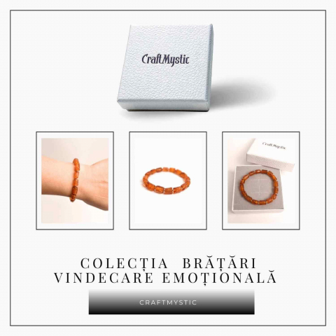 Bratara cu margele ovale 13mm de chihlimbar – Protectie si energie [5]