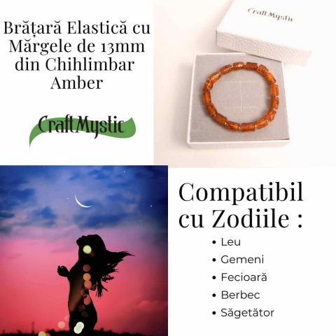 Bratara cu margele ovale 13mm de chihlimbar – Protectie si energie [2]