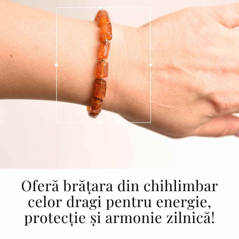 Bratara cu margele ovale 13mm de chihlimbar – Protectie si energie [1]