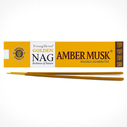 Aromaterapie - Betisoare Parfumate Golden Nag Amber Musk – Arome Calde, Confort si Atmosfera Sacra