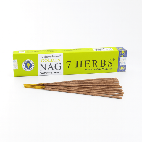 Aromaterapie - Betisoare Parfumate Golden Nag 7 Herbs – Aroma Sacra, Curatare Energetica si Armonie Naturala