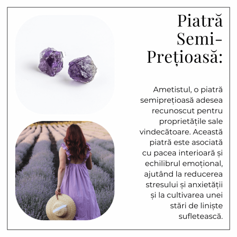 Bijuterie pentru Liniste Interioara – Cercei cu Cristal Ametist [5]