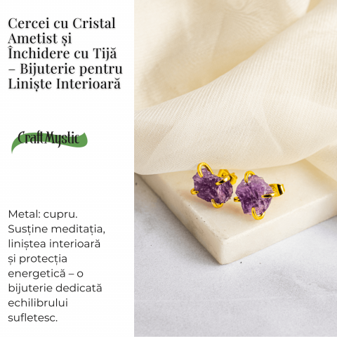 Puterea Linistii – Cercei cu Ametist si Inchidere cu Tija [2]