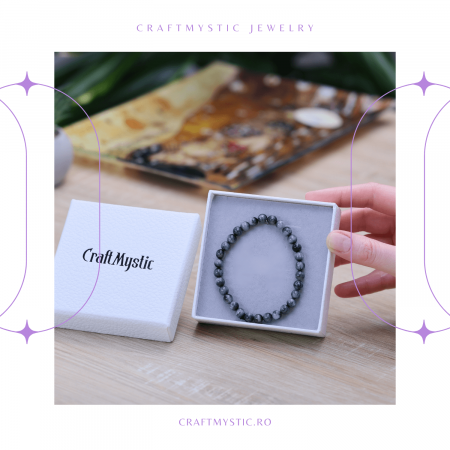 Bratara Elastica cu Margele 6mm din Ochi de Pisica Semipretios Natural [5]