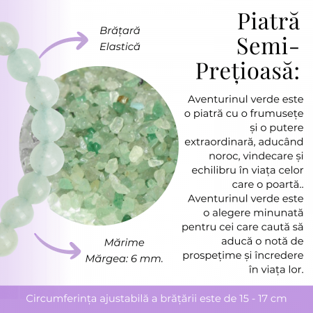 Bratara Elastica cu Margele 6mm din Aventurin Verde Semipretios Natural [1]