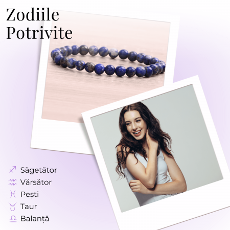 Bratara Elastica cu Margele Naturale de 6mm din Lapis Lazuli [1]