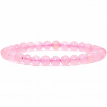 Cristale pe beneficii - Bratara Elastica cu Margele 6mm din Cuart Roz Semipretios