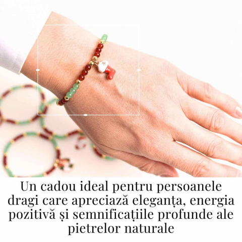 Bratara Agat rosu si aventurin verde accesoriu mix- eleganta si noroc [1]