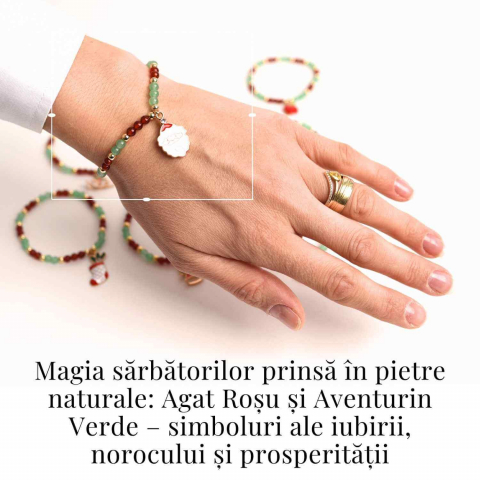 Bratara Agat Rosu si Aventurin Verde, Accesoriu Mix – Echilibru si Noroc [1]