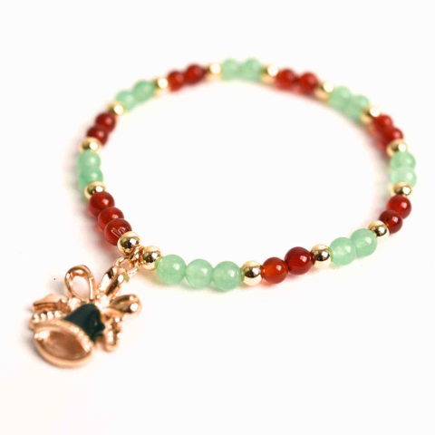 Cristale pe beneficii - Bratara Agat Rosu si Aventurin Verde, Accesoriu Mix – Echilibru si Noroc