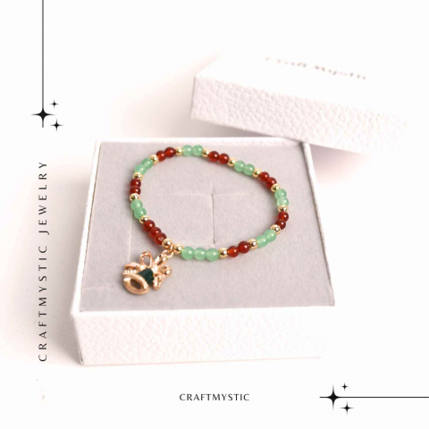 Bratara Agat Rosu si Aventurin Verde, Accesoriu Mix – Echilibru si Noroc [6]