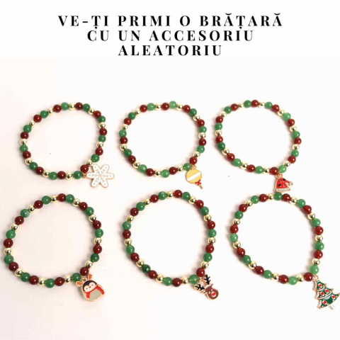 Bratara Agat rosu si aventurin verde 4mm cu accesoriu mixt - echilibru si noroc [2]