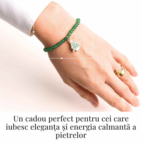 Bratara Agat Verde Pandantiv Bradut – Echilibru si Frumusete Naturala [1]