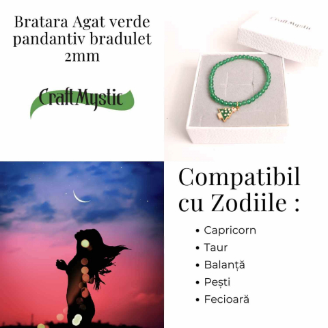 Bratara Agat Verde Pandantiv Bradut – Echilibru si Frumusete Naturala [4]