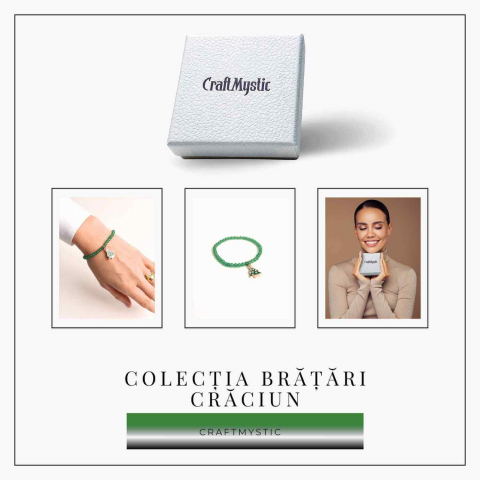 Bratara Agat Verde Pandantiv Bradut – Echilibru si Frumusete Naturala [6]