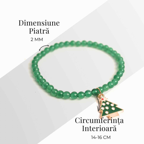 Bratara Agat Verde Pandantiv Bradut – Echilibru si Frumusete Naturala [3]